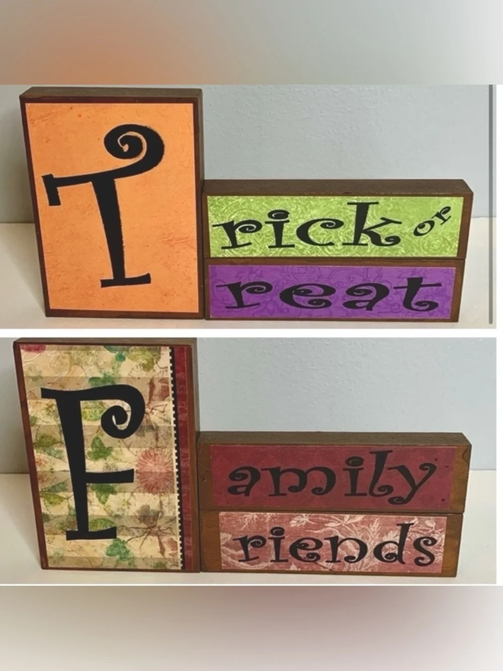 HALLOWEEN/FRIENDS & FAMILY WOOD SIGN (2SIDED)